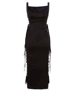 Dolce & Gabbana Lace-Up Detail Midi Dress