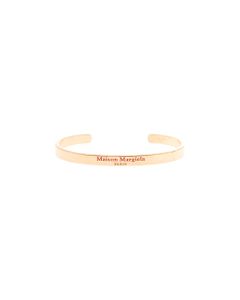 Maison Margiela Woman's Gold Colored Silver Bracelet With Engraved Logo