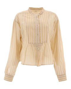 Isabel Marant Étoile Stripe Button-Up Long Sleeve Top