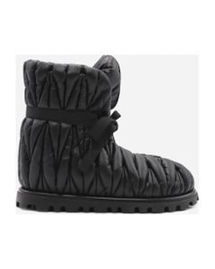 Quilted Nylon Ankle Boots