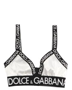 Dolce & Gabbana Logo Print Triangle Bra
