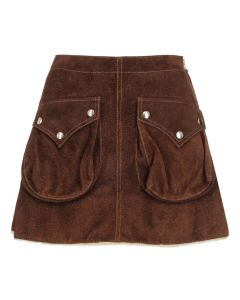 MM6 Maison Margiela Suede Pocket-Detail Mini Skirt