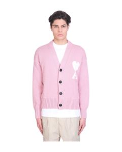 Cardigan In Rose-pink Cotton