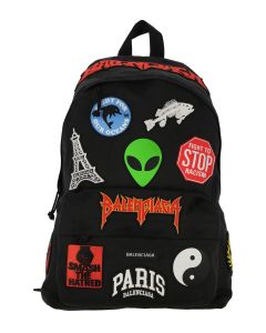 Balenciaga Logo Patch Zipped Backpack