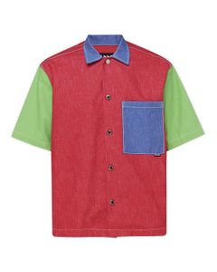 Sunnei Colour Block Patchwork Short-Sleeved Shirt