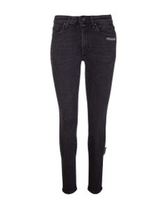 Woman Black Skinny Jeans With Logo