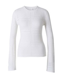 Semi-sheer Long Sleeved Crewneck Sweater