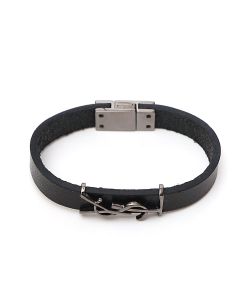 Saint Laurent YSL Monogram Leather Bracelet