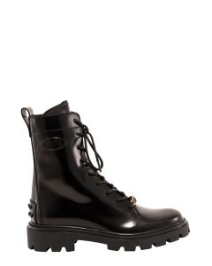 Tod's Logo Embossed Zipped Combat Boots