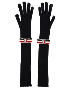 Thom Browne Bow Embellished Long Gloves