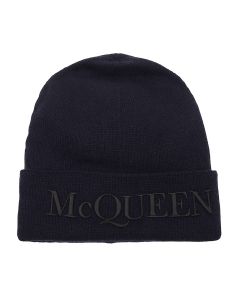 Alexander McQueen Logo Embroidered Knit Beanie