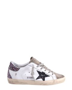 Golden Goose Deluxe Brand Superstar Glitter-Detail Lace-Up Sneakers