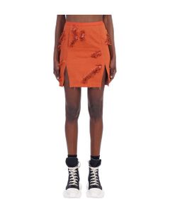 Sacrimini Skirt In Orange Denim