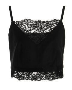 Pinko Lace-Detailed Cropped Top
