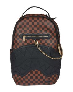 Checkered Black And Brown Backpack
