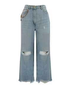 Chain detailed flared jeans