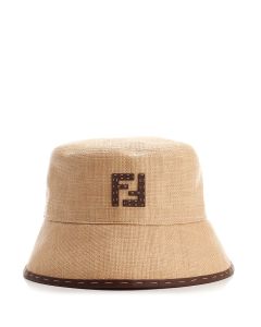 Fendi FF Motif Patch Interwoven Bucket Hat