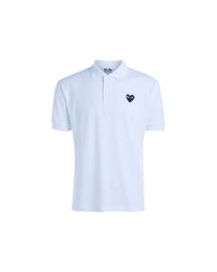 Polo Comme Des Garçons Play Men's White T-shirt With Black Heart