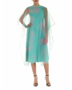 Double layer dress in aquamarine