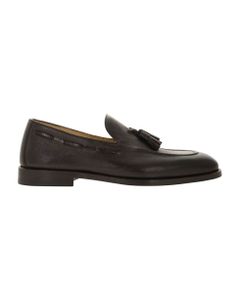 Loafers In Textured Calfskin With Tassels