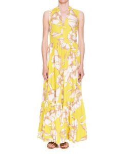 TWINSET Floral-Printed Tiered V-Neck Maxi Dress