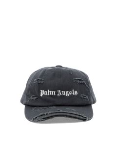 Palm Angels Distressed Logo-Embroidered Baseball Cap