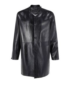 Prada Button-Up Leather Coat