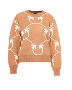 Pinko All-Over Logo Embroidered Crewneck Sweater