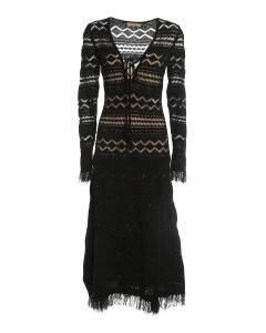 Fringed knitted dress