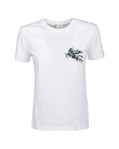 Floral Pegasus embroidery T-shirt