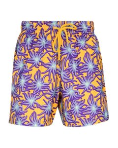 Purple And Yellow Swim Shorts