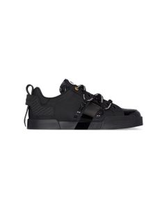 Dolce & Gabbana Man's Portofino Black Leather Sneakers