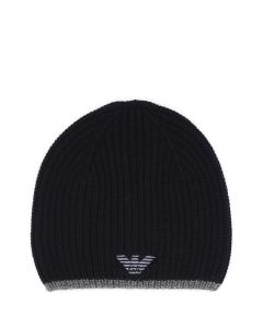 Emporio Armani Logo-Jacquard Knitted Hat And Scarf Set