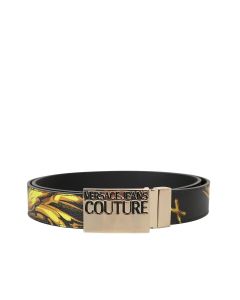 Versace Jeans Couture Printed Logo Embossed Buckle Belt