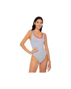 One Piece Swimsuit With Capri Embroidery