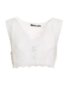 Broderie Anglaise cropped top