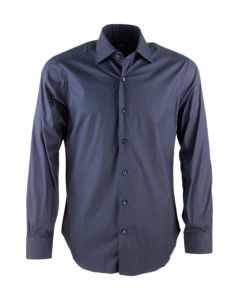 Tone-on-tone button shirt in blue