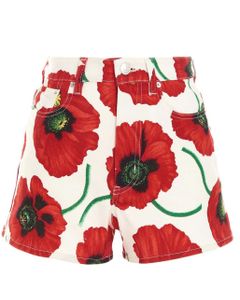 Kenzo All-Over Poppy Print Shorts