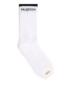 Alexander McQueen Logo Intarsia Knit Stretched Socks