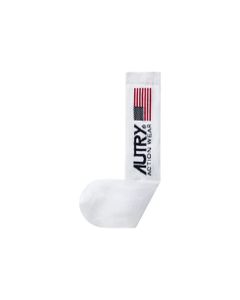 Autry Men's White Cotton Socks With Logo