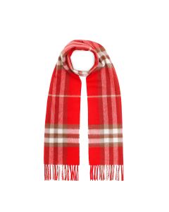 Red tartan motif cashmere scarf