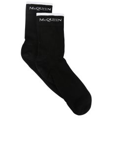 Alexander McQueen Logo Intarsia Knit Stretched Socks