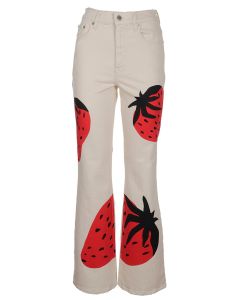 JW Anderson Strawberry Printed Bootcut Jeans