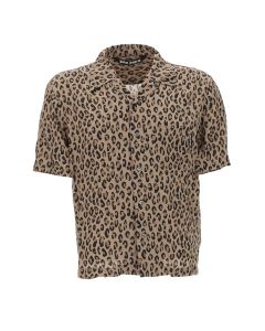Palm Angels Leopard Printed Short-Sleeved Shirt