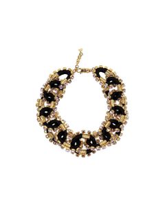 Dsquared2 Crystalized Cable Black Gold Necklace