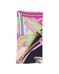 Versace Woman's Multicolor Printed Silk Twill Scarf