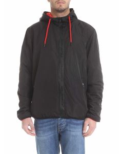 Reversible jacket in black technical fabric