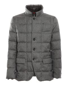 Check quilted puffer jacket