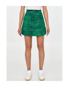 Green Padded Miniskirt