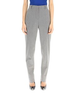 Alexander McQueen Houndstooth Printed Tapered Leg Pants